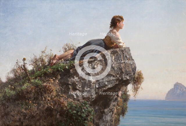 La fanciulla sulla roccia a Sorrento (The girl on the rock in Sorrento), 1871.