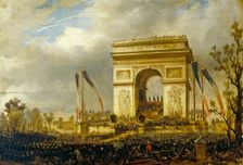 La fête de la Fraternité, le 20 avril 1848, place de l'Étoile : distribution des drapeaux..., 1848. Creator: Hippolyte Victor Valentin Sebron
