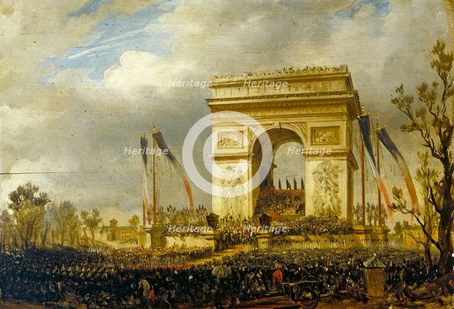 La fête de la Fraternité, le 20 avril 1848, place de l'Étoile : distribution des drapeaux..., 1848. Creator: Hippolyte Victor Valentin Sebron.