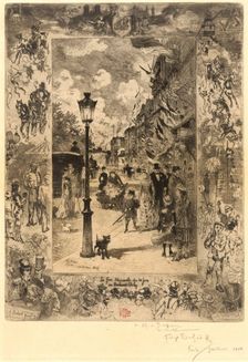 La Fête nationale au Boulevard Clichy (National Holiday on the Boulevard de Clichy), 1878. Creator: Felix Hilaire Buhot