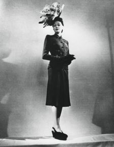 La femme chic, outfit by the French fashion designer Jacques Fath, Paris, January 1943