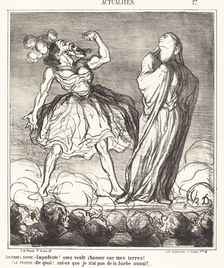 La femme à barbe, 1867. Creator: Honore Daumier