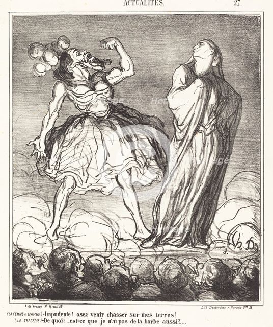 La femme à barbe, 1867. Creator: Honore Daumier.