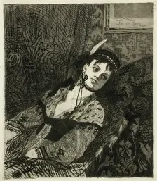 La Femme à la toque écossaise, 1865. Creator: Félicien Rops