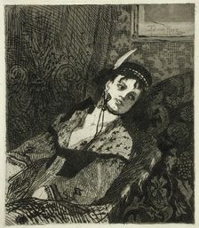La Femme à la toque écossaise, 1865. Creator: Félicien Rops