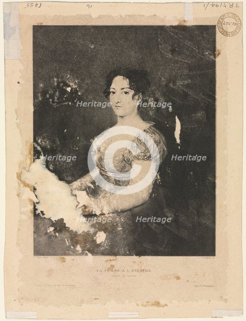 La femme à léventail, after Goya (verso), 1900. Creator: Alexander Claude Louis Lavalley (French, 1862-1927).