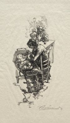 La femme au berceau. Creator: Auguste Louis Lepère (French, 1849-1918)
