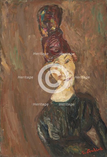 La femme au grand chapeau, ca 1919. Artist: Soutine, Chaim (1893-1943)