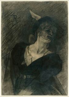 La femme au lorgnon. (Lady with a Lorgnette), c. 1870. Creator: Rops, Félicien (1833-1898)