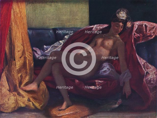 'La femme au perroquet', 1827, (1937). Artist: Eugene Delacroix.