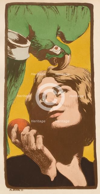 La Femme au Perroquet, 1898. Creator: Angelo Jank (German, 1868-1940); Imprimerie Champenois.