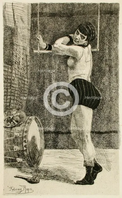 La Femme au trapèze, 1875. Creator: Félicien Rops.