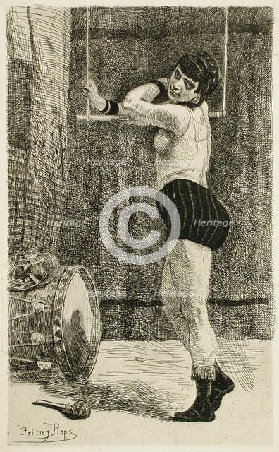 La Femme au trapèze, 1875. Creator: Félicien Rops.