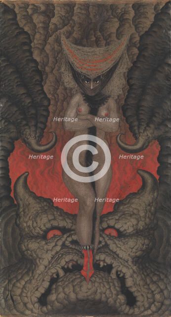 La Femme de Satan, 1919. Creator: Nikolay Kalmakov.