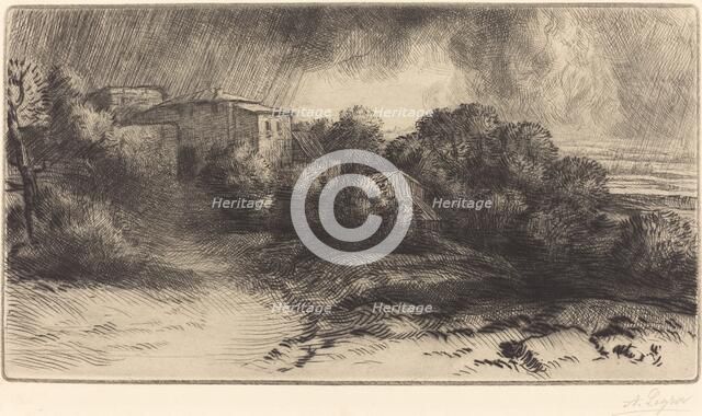 La Ferme de Brieux (Effect d'orage) (Farm at Brieux in a Storm). Creator: Alphonse Legros.