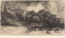 La Ferme de Brieux (Effect d'orage) (Farm at Brieux in a Storm). Creator: Alphonse Legros