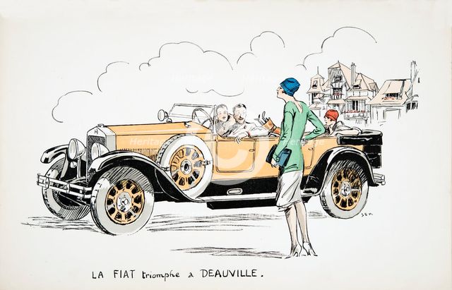 La Fiat triomphe a Deauville, from 'White Bottoms' pub. 1927.