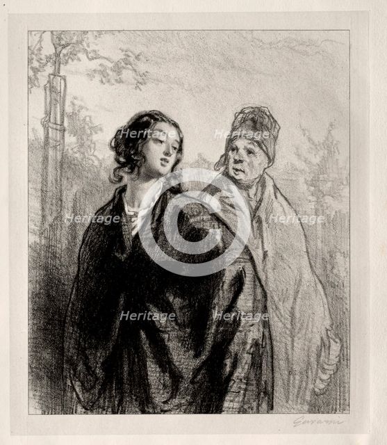 La Fille et la mère. Creator: Paul Gavarni (French, 1804-1866).