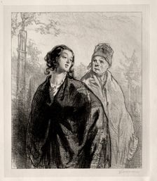 La Fille et la mère. Creator: Paul Gavarni (French, 1804-1866)