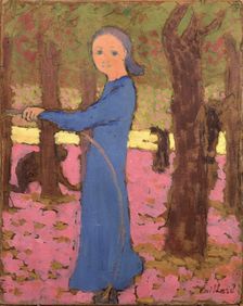 La fillette au cerceau (Young Girl With a Hoop), c1891. Creator: Vuillard, Édouard (1868-1940)