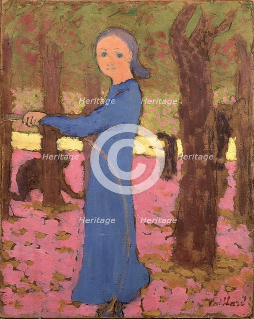La fillette au cerceau (Young Girl With a Hoop), c1891. Creator: Vuillard, Édouard (1868-1940).