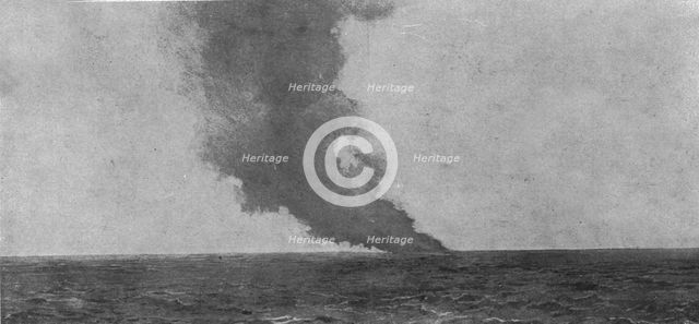 'La fin du Zeppelin "L7".-- l'explosion finale', 1916. Creator: Unknown.