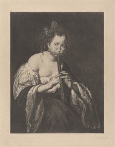 La Flutiste, d'après Domenico Fetti, 1891. Creator: Marcellin-Gilbert Desboutin