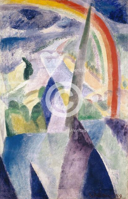 La flèche de Notre-Dame (Vue de Paris, Notre-Dame) , 1909-1914. Creator: Delaunay, Robert (1885-1941).