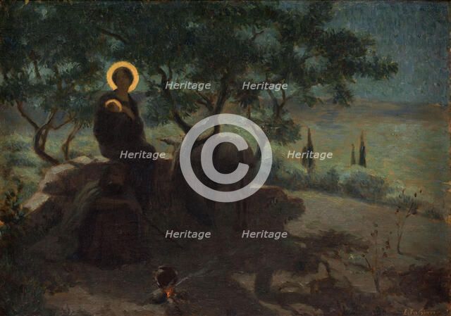 La fuite en Egypte, c.1915. Creator: Edmond Tapissier.