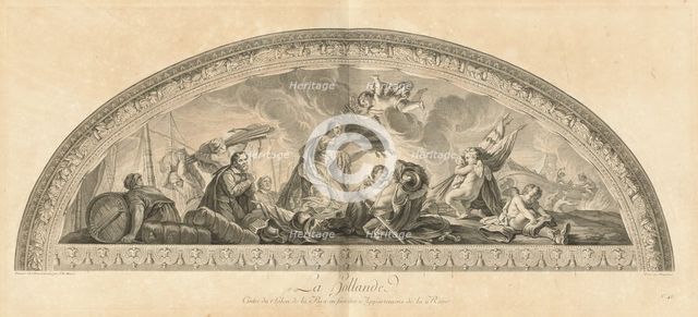 La Hollande Cintre du Salon de la Paix en face des Appartmens de la Reine..., [pl. 48], pub. 1752. Creators: Jean-Baptiste Masse, Louis Desplaces.