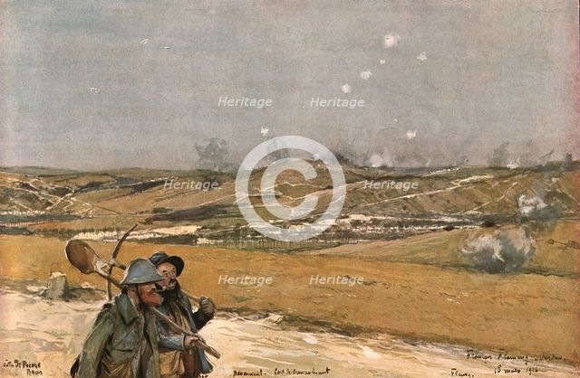 ''La hauteur de Douaumont vue du la Chaume', 1916 (1924) Creator: Francois Flameng.