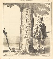 La hache qui le coupera n'est pas encore trempée, 1871. Creator: Honore Daumier