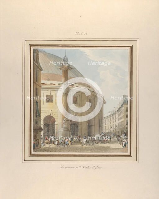 La Halle aux Blés, Exterior View, ca. 1810. Creator: Pierre Francois Leonard Fontaine.