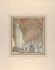 La Halle aux Blés, Interior View, ca. 1810. Creator: Pierre Francois Leonard Fontaine