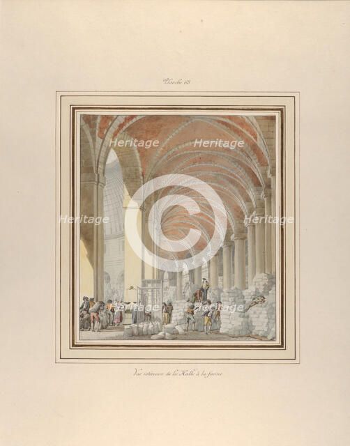 La Halle aux Blés, Interior View, ca. 1810. Creator: Pierre Francois Leonard Fontaine.
