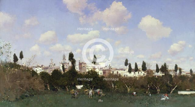 La Huerta del Retiro, Seville, 1875. Creator: Martín Rico y Ortega.