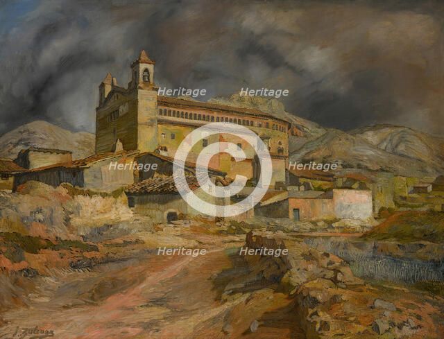 La Iglesia de Maluenda (The Church at Maluenda), c. 1924. Creator: Zuloaga y Zabaleto, Ignacio (1870-1945).