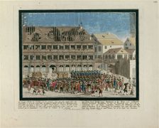 La Journée du 21 juillet 1789. The Storming of Strasbourg City Hall on July 21, 1789, c. 1790. Creator: Devere, G. (active ca. 1790)
