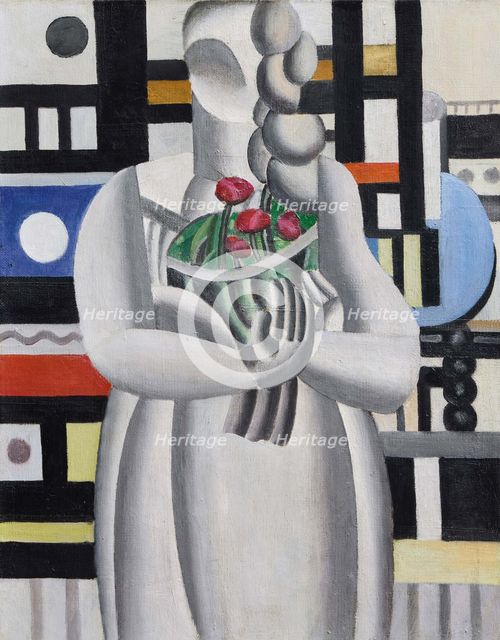 La Jeune fille au bouquet (The Girl with a Bouquet), 1921. Creator: Léger, Fernand (1881-1955).