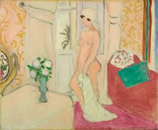 La jeune fille et le vase de fleur (ou Le nu rose), c1920. Creator: Henri Matisse
