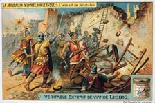 La Jerusalem deliveree par le Tasse, The assault on Jerusalem. 19th Century