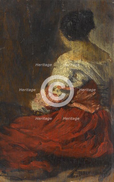 La jupe rouge, between 1845 and 1848. Creator: Felix Francois Georges Philibert Ziem.