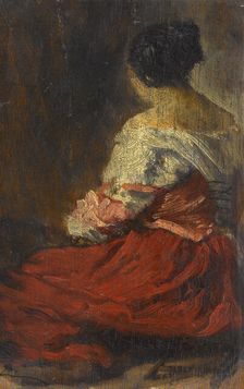 La jupe rouge, between 1845 and 1848. Creator: Felix Francois Georges Philibert Ziem