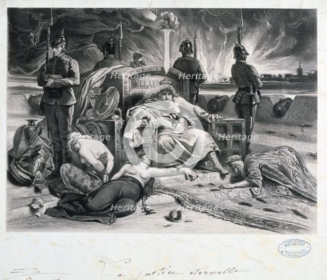 'La Justice Eternelle', Franco-Prussian war, 1870-1871.  Artist: Anon