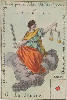 La Justice from Playing Cards (for Quartets) Costumes des Peuples Étrangers 1700-1799. Creator: Anon