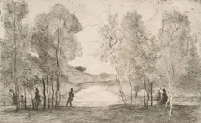 La lac du Bois de Boulogne, around 1858. Creator: Felix Bracquemond