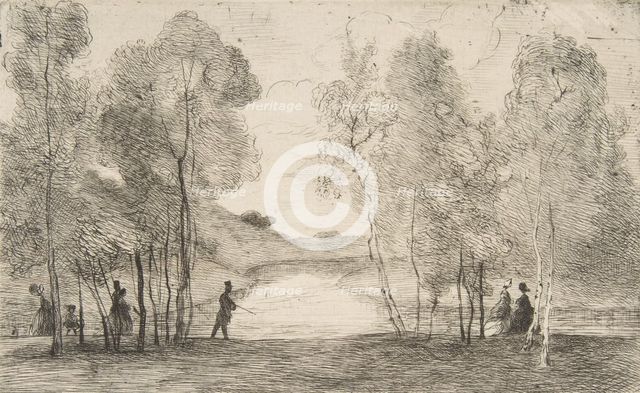 La lac du Bois de Boulogne, around 1858. Creator: Felix Bracquemond.