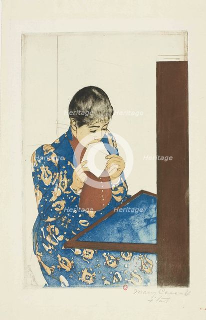 La Lettre, 1890-1891. Creator: Mary Cassatt.