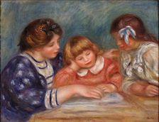 La Leçon (Bielle, l'institutrice et Claude Renoir lisant), c. 1906. Creator: Renoir, Pierre Auguste (1841-1919)