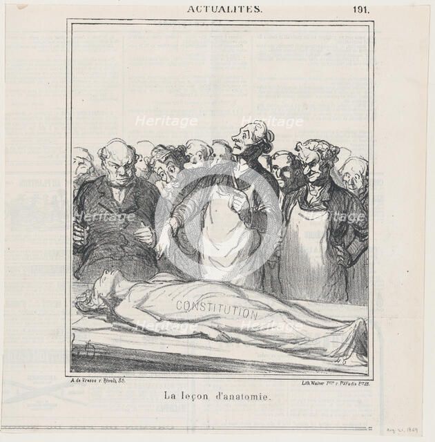 La leçon d'anatomie, 1869.  Creator: Honore Daumier.